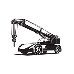 Mobile crane vector illustration 