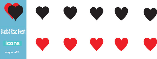 Explore striking 'Black & Red Heart' vector sets, perfect for love-themed designs. Ideal for Valentine's Day projects and romantic illustrations.