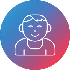Child Line Gradient Circle Background Icon