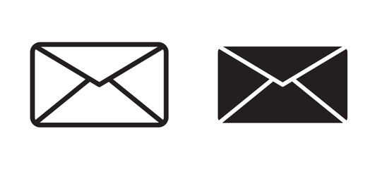 Email icon in black modern and lines and solid