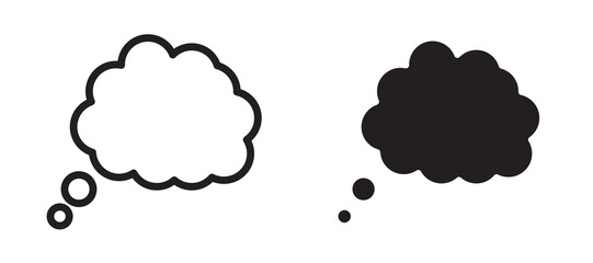 Think bubble icon in black modern and lines and solid