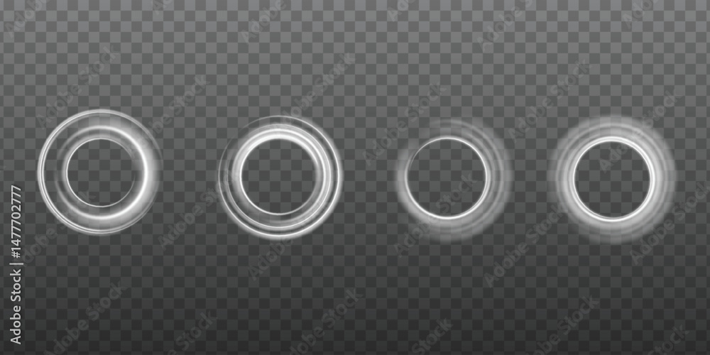 Poster light circle white swirl. curved white line of light effect. moon darkening. vector semicircle bag e