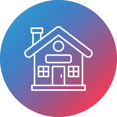 Home Line Gradient Circle Background Icon