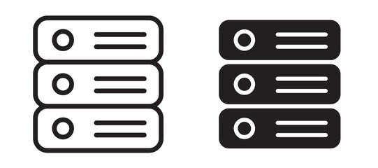 Server icon in black modern and lines and solid