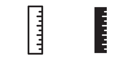 Ruler icon in black modern and lines and solid