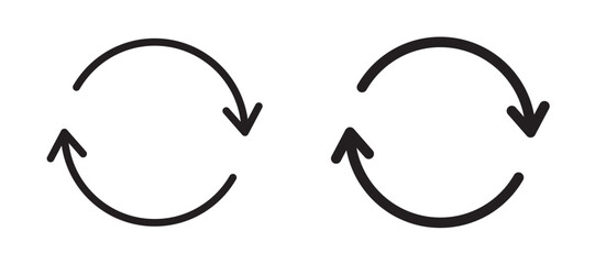 Refresh icon in black modern and lines and solid