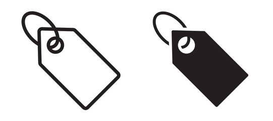 Price tag icon in black modern and lines and solid