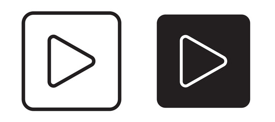 Play icon in black modern and lines and solid