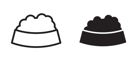 Pet food icon in black modern and lines and solid