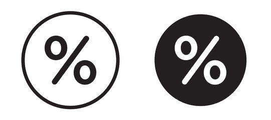 Percentage icon in black modern and lines and solid
