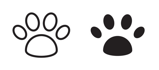 Fototapeta premium Paw icon in black modern and lines and solid