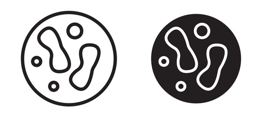 Microorganism icon in black modern and lines and solid