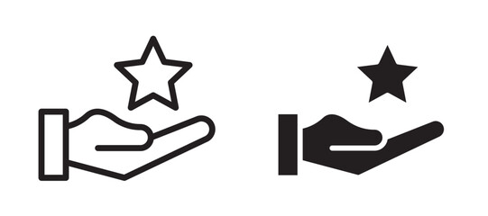 Loyalty program icon in black modern and lines and solid