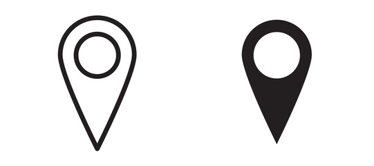 Location icon in black modern and lines and solid
