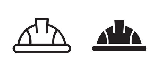 Helmet icon in black modern and lines and solid