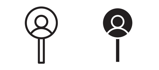 Hiring icon in black modern and lines and solid