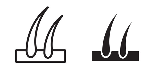 Hair icon in black modern and lines and solid