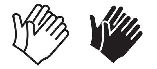 Glove icon in black modern and lines and solid