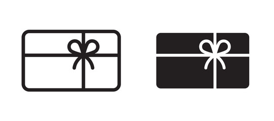 Gift card icon in black modern and lines and solid