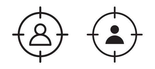 Focus group icon in black modern and lines and solid