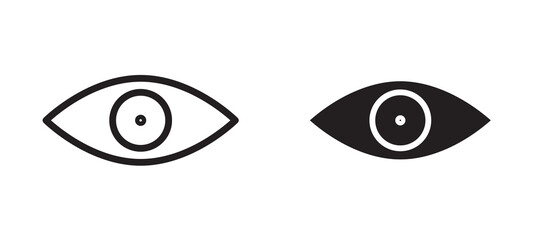 Eye icon in black modern and lines and solid