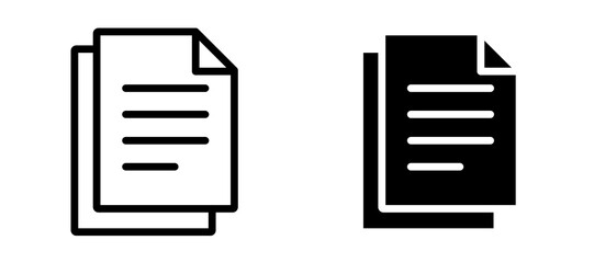 Document icon in black modern and lines and solid