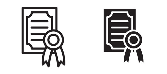 Diploma icon in black modern and lines and solid