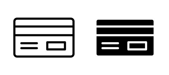 Credit card icon in black modern and lines and solid