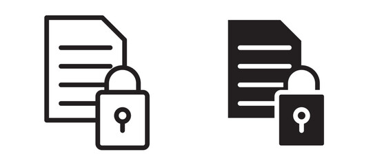 Confidential icon in black modern and lines and solid