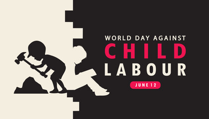 world day against child labour vector concept design
