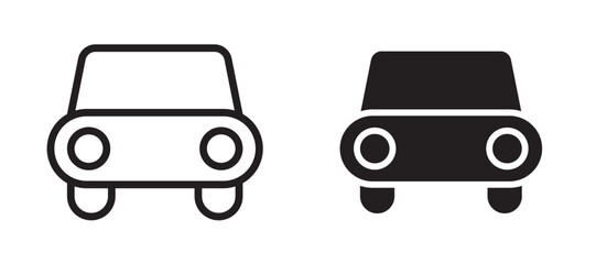 Car icon in black modern and lines and solid