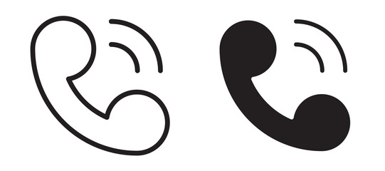 Call icon in black modern and lines and solid