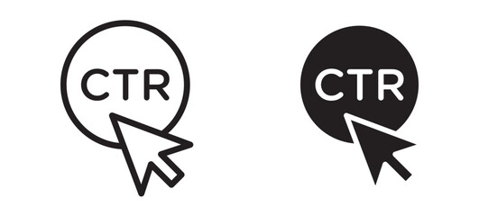 CTR icon in black modern and lines and solid