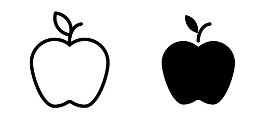 Apple icon in black modern and lines and solid