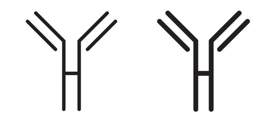 Antibody icon in black modern and lines and solid