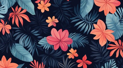 Vibrant tropical floral pattern (5)