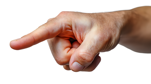 A Close-Up of a Pointing Hand Gesture Symbolizing Direction and Instruction in Human Interaction