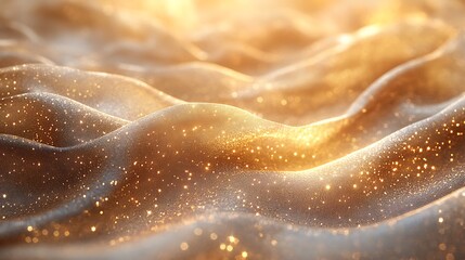 Naklejka premium Luxurious soft fabric texture featuring golden shimmering glitter patterns high resolution backgrounds