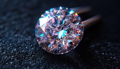 Fototapeta premium Close-up view of a sparkling diamond ring.