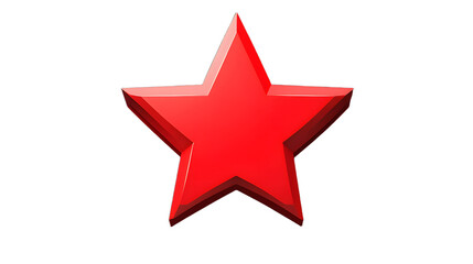 A Stunning and Striking Red Star with a Glossy Finish Standing Out Against a Plain Background