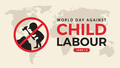 world day against child labour vector flat design