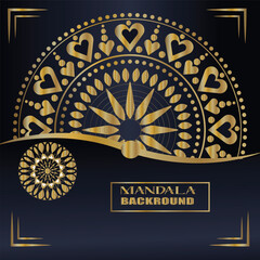 Luxury Gold Mandala Background for Poster Designs