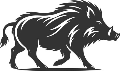 Animal silhouette of a wild boar vector