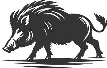 Animal silhouette of a wild boar vector