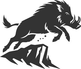 Animal silhouette of a wild boar vector