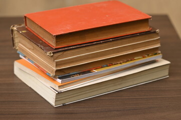 used books stacked literature culture, old pages