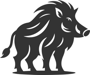 Animal silhouette of a wild boar vector