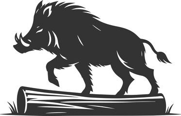 Animal silhouette of a wild boar vector