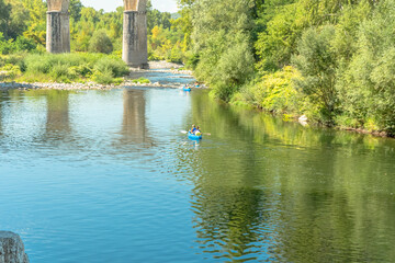 Fototapeta premium Vogüé, village provençal dans le Sud de la France, en Ardèche.