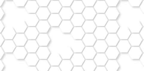 Abstract seamless honeycomb hexagon background. Geometric texture white gray pattern design.
